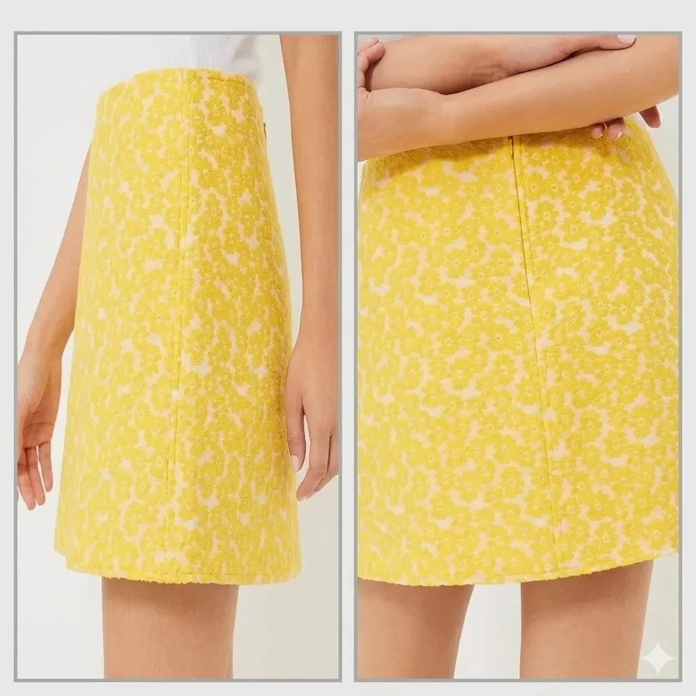 TUCKERNUCK Yellow Jacquard Meg Mini Skirt Size S NWT Retail $188 Tuckernuck